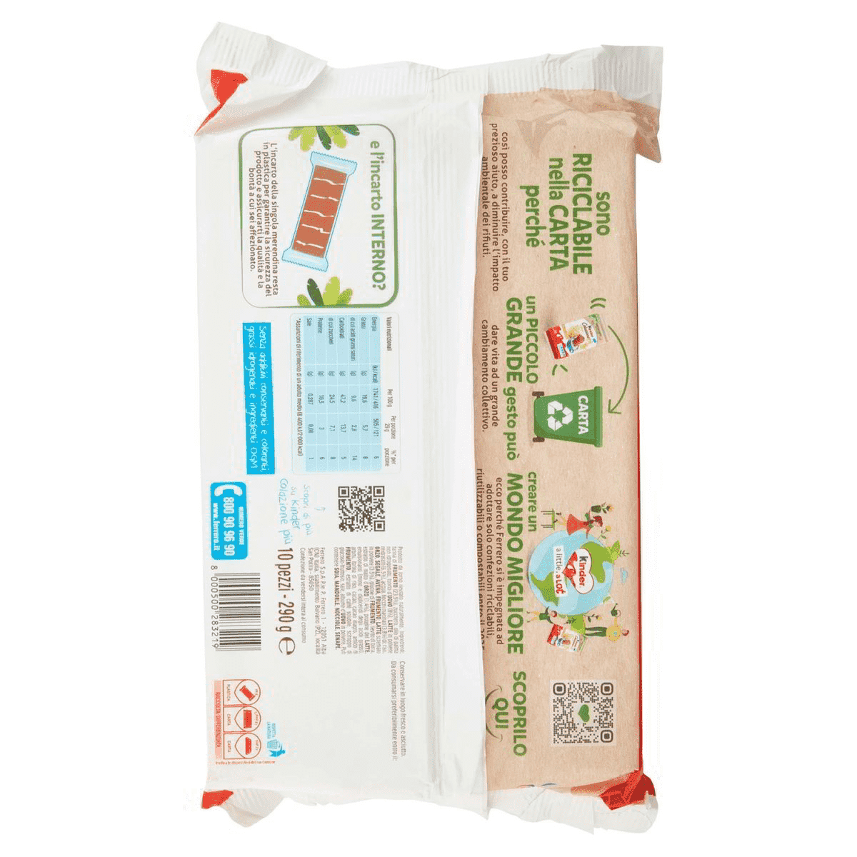 Kinder Colazione Più – kakaókrémes piskótaszelet teljes kiőrlésű gabonával (10 db) - Salamon Store