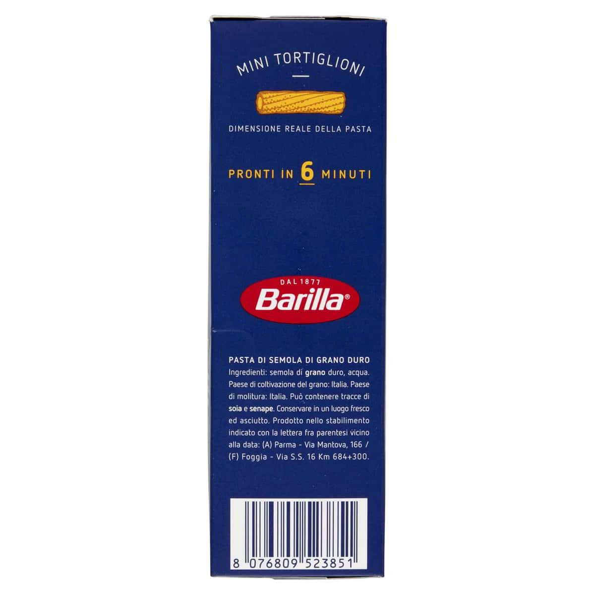 Mini Tortiglioni Piccolini – olasz rövid cső alakú durum tészta