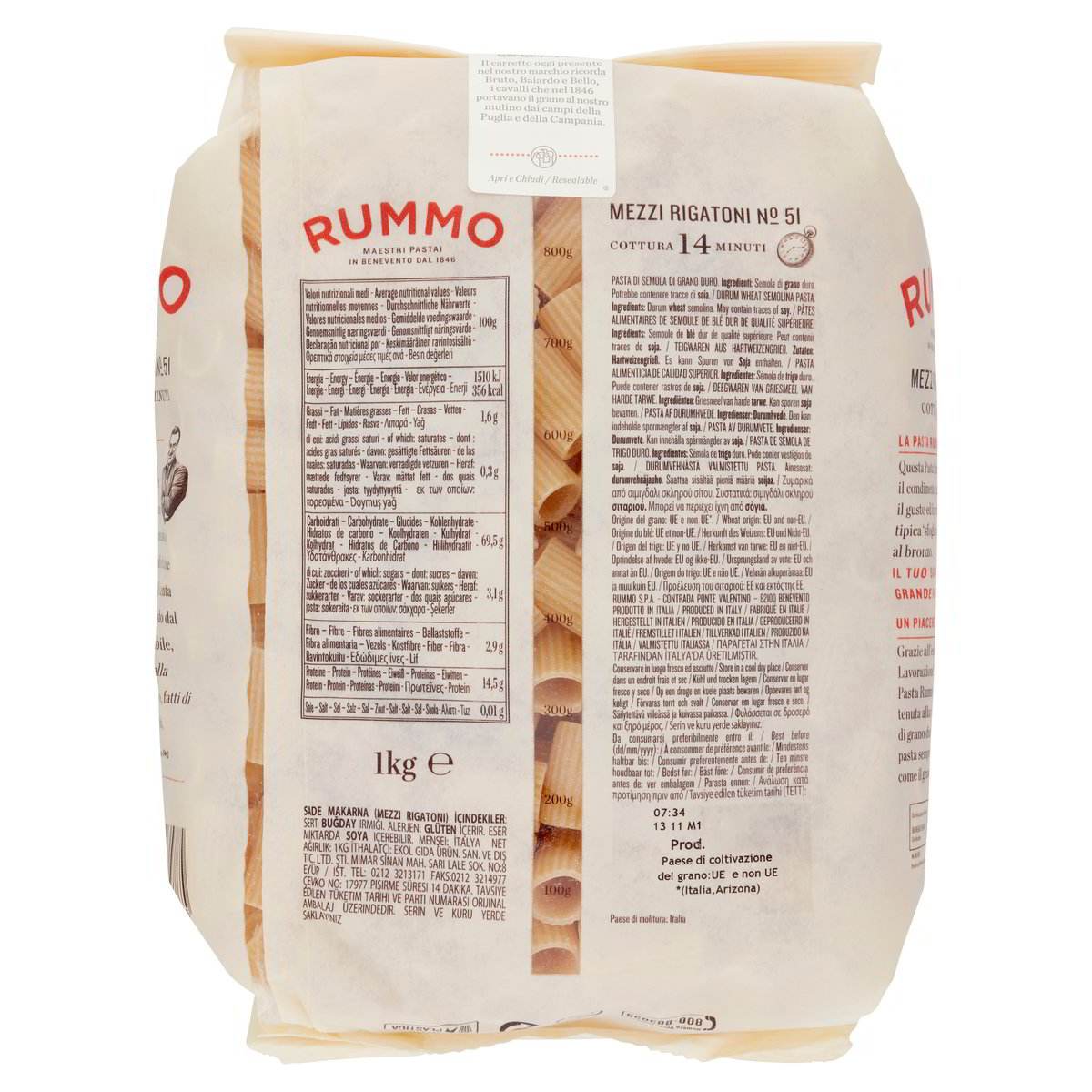 Mezzi Rigatoni N.51 – Rövid, bordázott csőtészta - Salamon Store