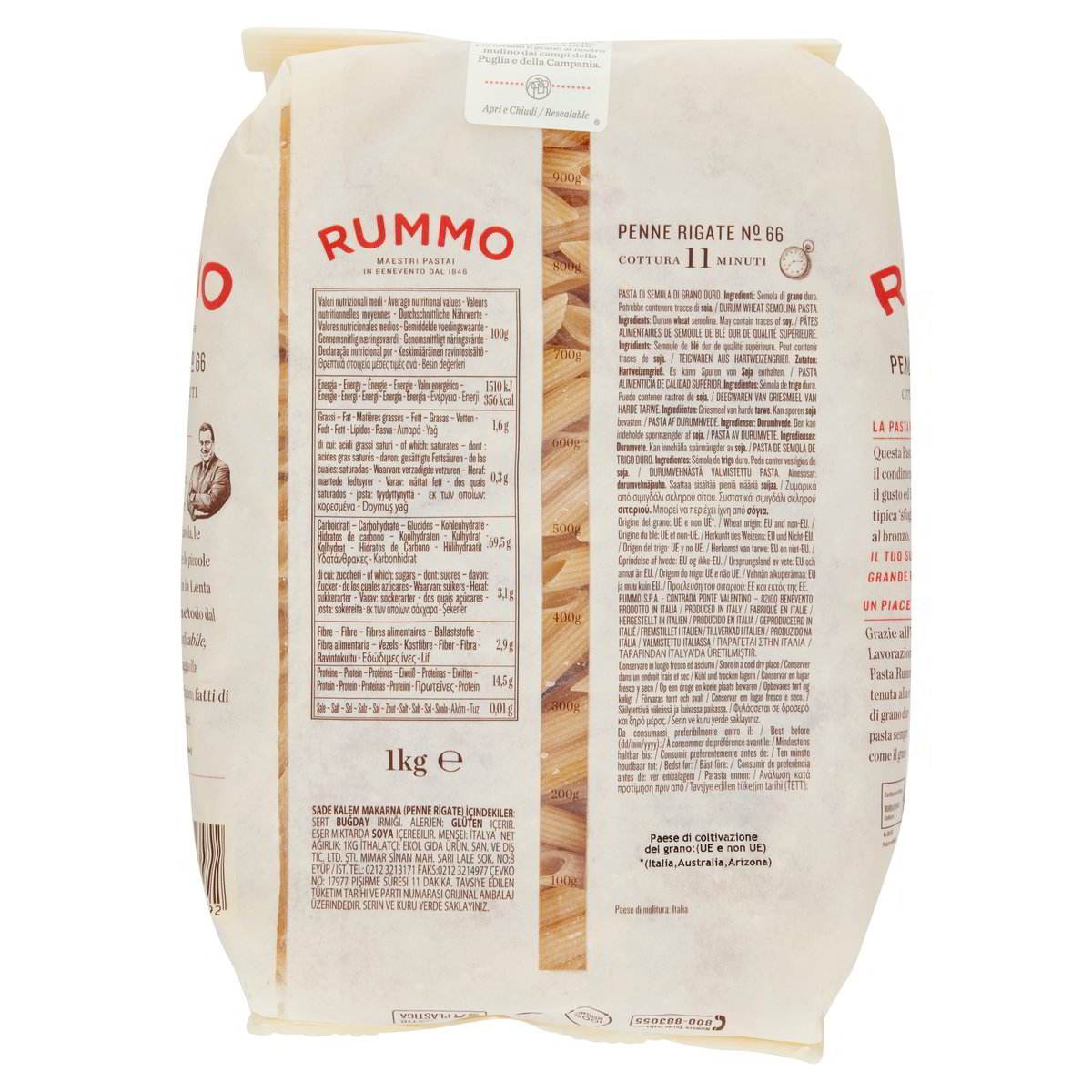 Penne Rigate N.66 – Bordázott, csőtésztás olasz száraztészta - Salamon Store