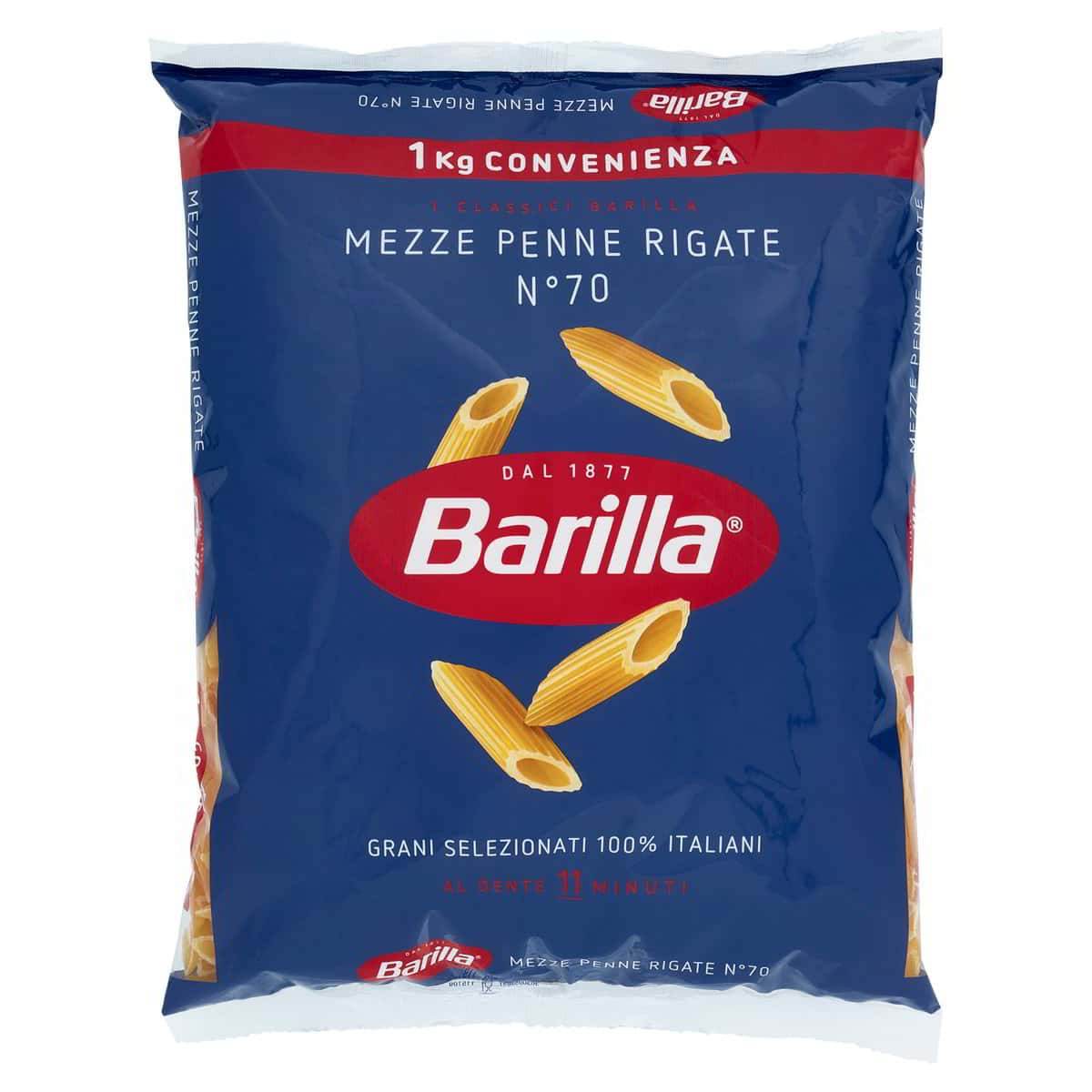 Mezze Penne Rigate N°70 – olasz rövid cső alakú durum tészta - Salamon Store