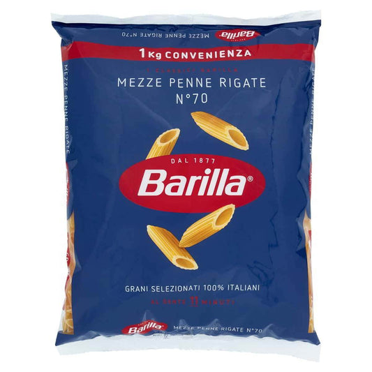 Mezze Penne Rigate N°70 – olasz rövid cső alakú durum tészta - Salamon Store