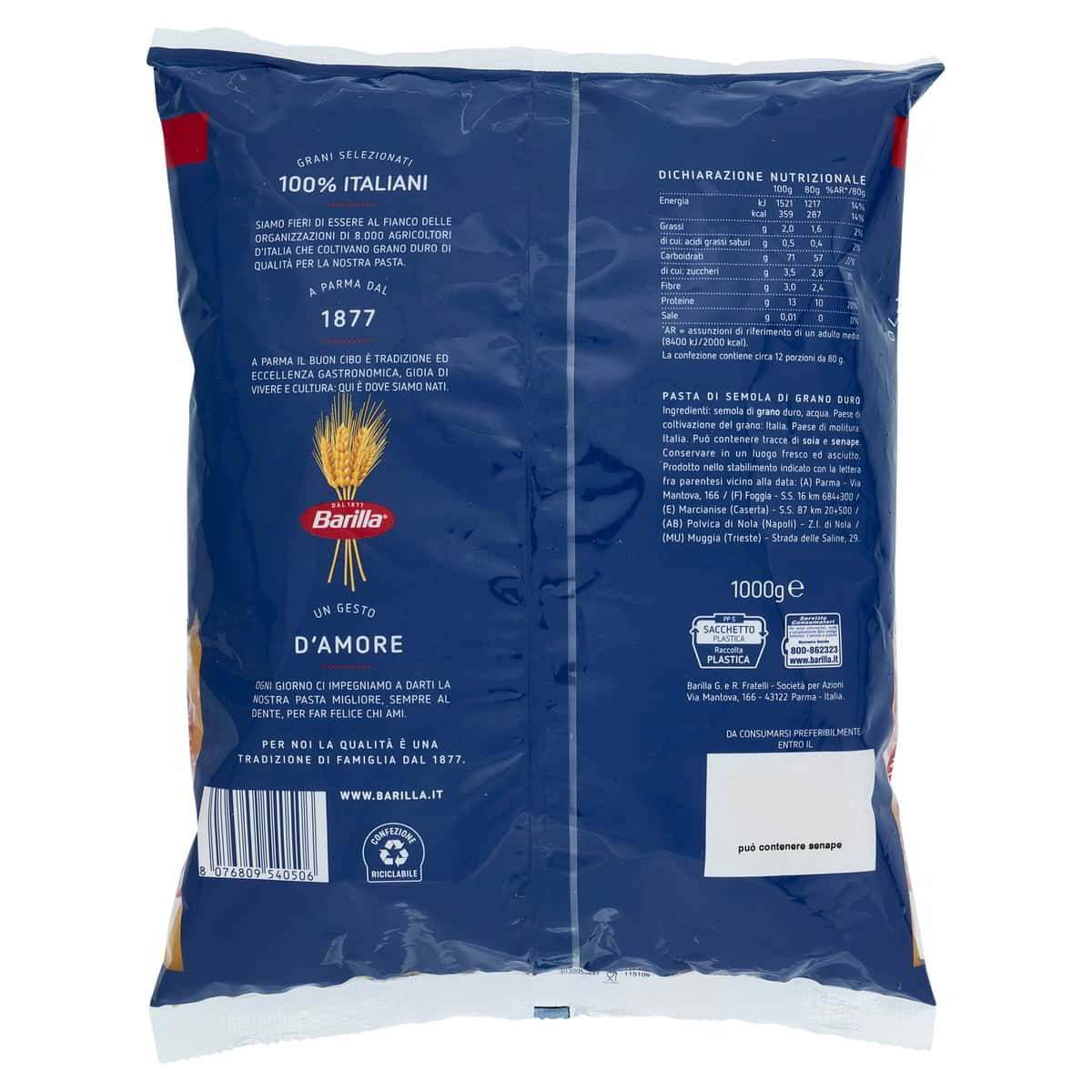 Mezze Penne Rigate N°70 – olasz rövid cső alakú durum tészta - Salamon Store