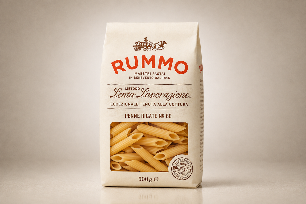 Penne Rigate N.66 – Bordázott, csőtésztás olasz száraztészta - 1000g