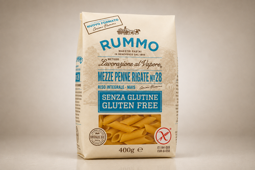 Rummo Mezze Penne Rigate No28 - Gluténmentes tészta - 400g