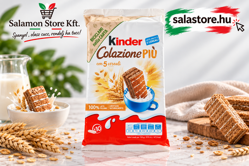 Kinder Colazione Più – kakaókrémes piskótaszelet teljes kiőrlésű gabonával (10 db)