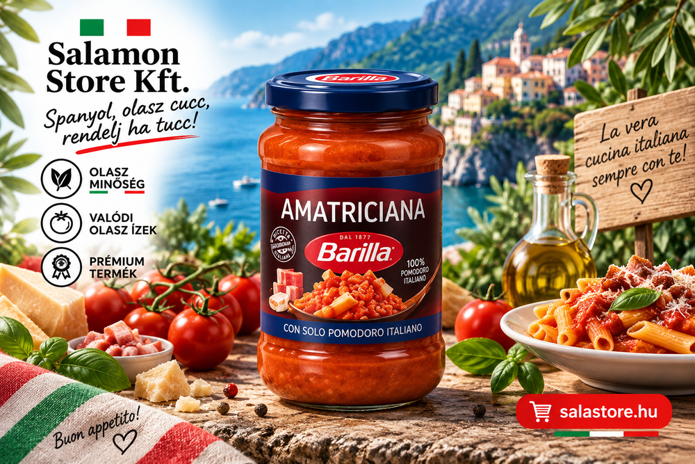 Barilla Amatriciana – Paradicsomos tésztaszósz olasz szalonnával - 300g