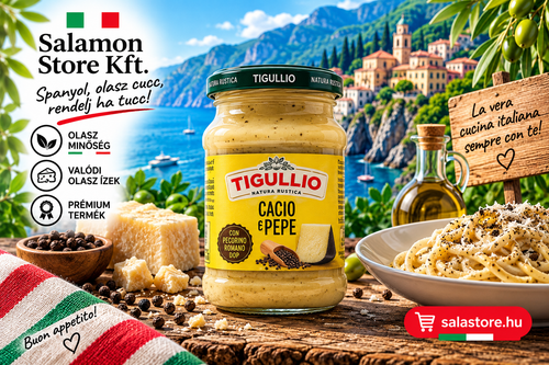 Tigullio Natura Rustica Cacio e Pepe – Olasz sajtos-borsos tésztaszósz - 190g
