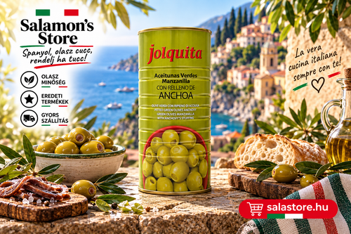 Jolquita Aceitunas Verdes Manzanilla – Szardellával töltött zöld olajbogyó - 1500g