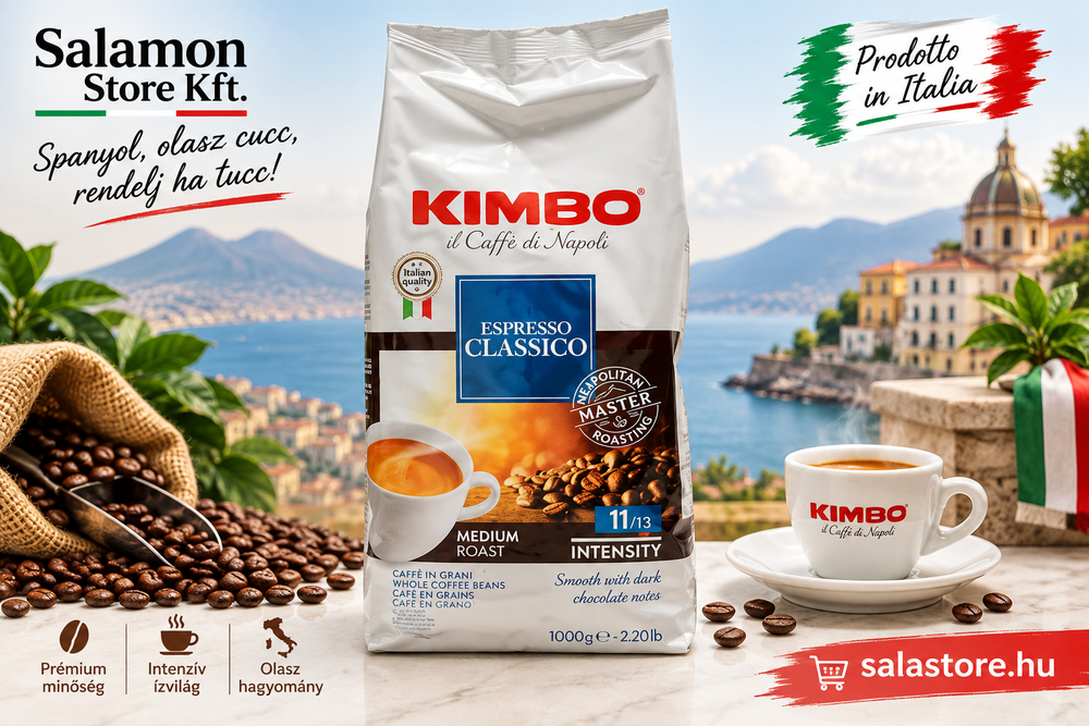 Kimbo - Szemes kávé 11/13-as erősség - 1000g