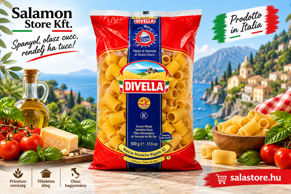 Divella tészta - Mezze Maniche - durum -1000g