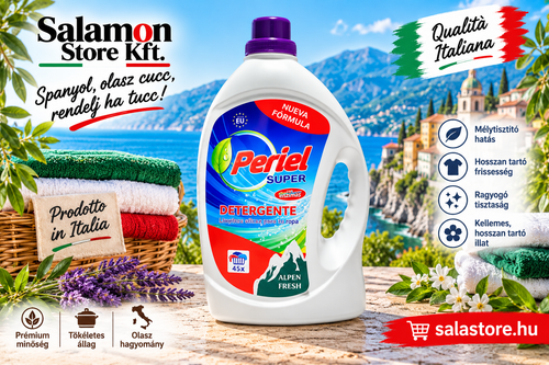 Periel Super Color Folyékony Mosógél - Alpine Fresh Illatú - 3 liter - Színes Ruhákra - 45 mosás