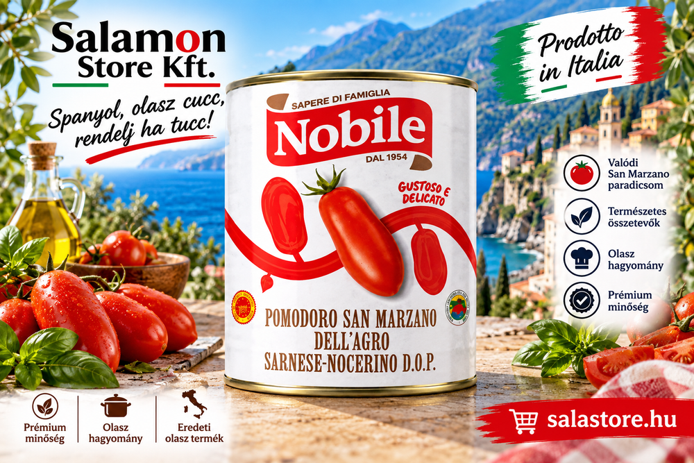 Nobile San Marzano - hámozott egész paradicsom -  2500g
