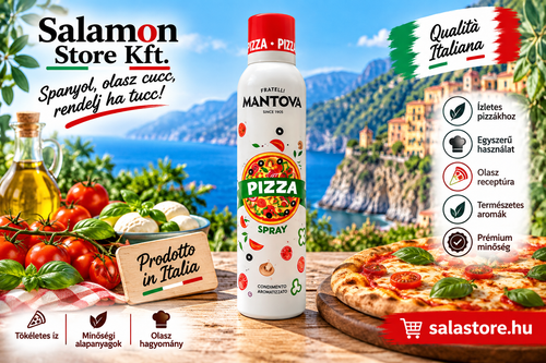 Mantova Pizza Spray - Mediterrán fűszerekkel ízesített extra szűz olívaolaj spray - 200ml
