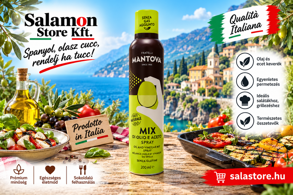 Mantova Spray - 100%-ban bio extra szűz olívaolaj és modenai bio balzsamecet keveréke - 200ml
