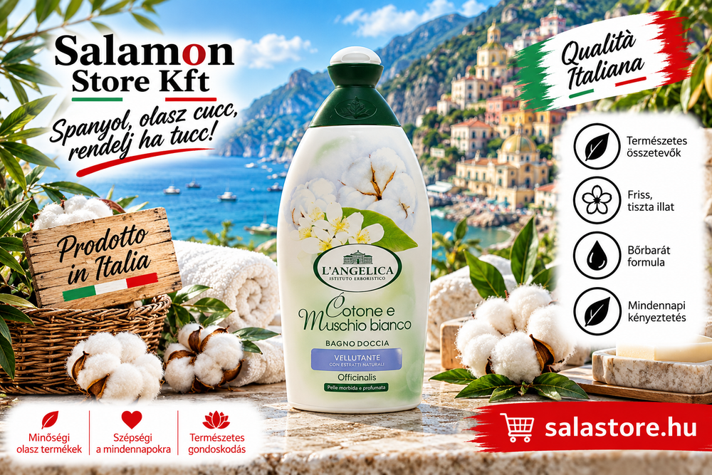 L'angelica Cotone & Muschio Bianco – Fürdőhab - 500ml